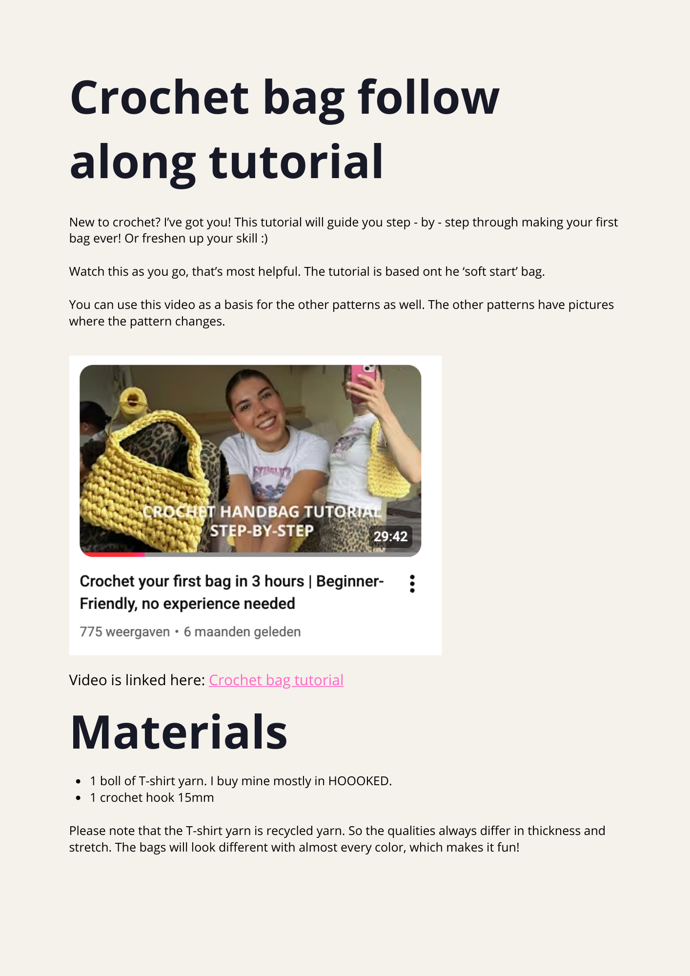 Ultimate beginner bags series - digital crochet pattern bundle